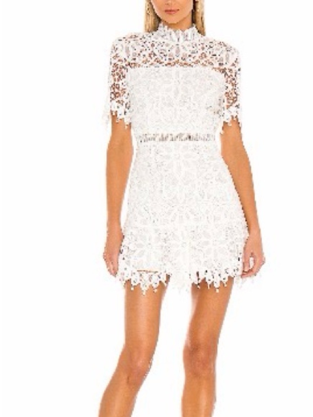 SAYLOR White Floral Crochet Lace Dress